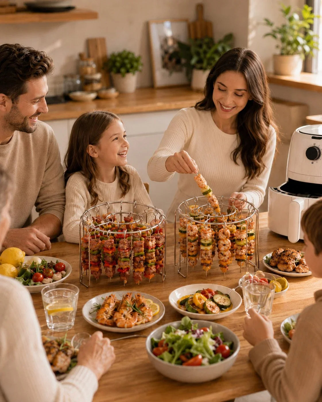 Purpose-Built Heat-Resistant Vertical Skewers Clavo Air Fryer