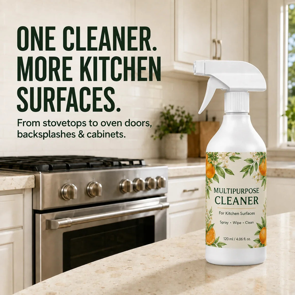 Heavy-Duty Kitchen Degreaser Spray for Greasy Surfaces