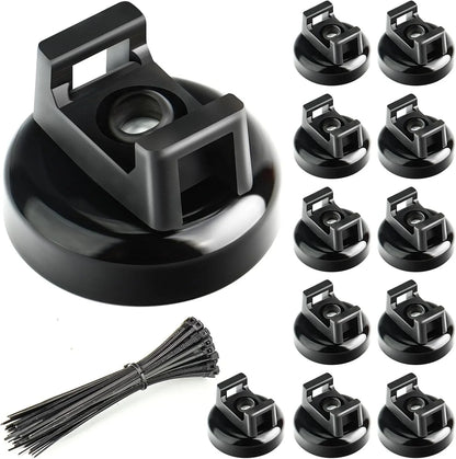 Purpose-Built 12 Pack Heavy Duty Magnetic Zip Tie Mounts for Cable