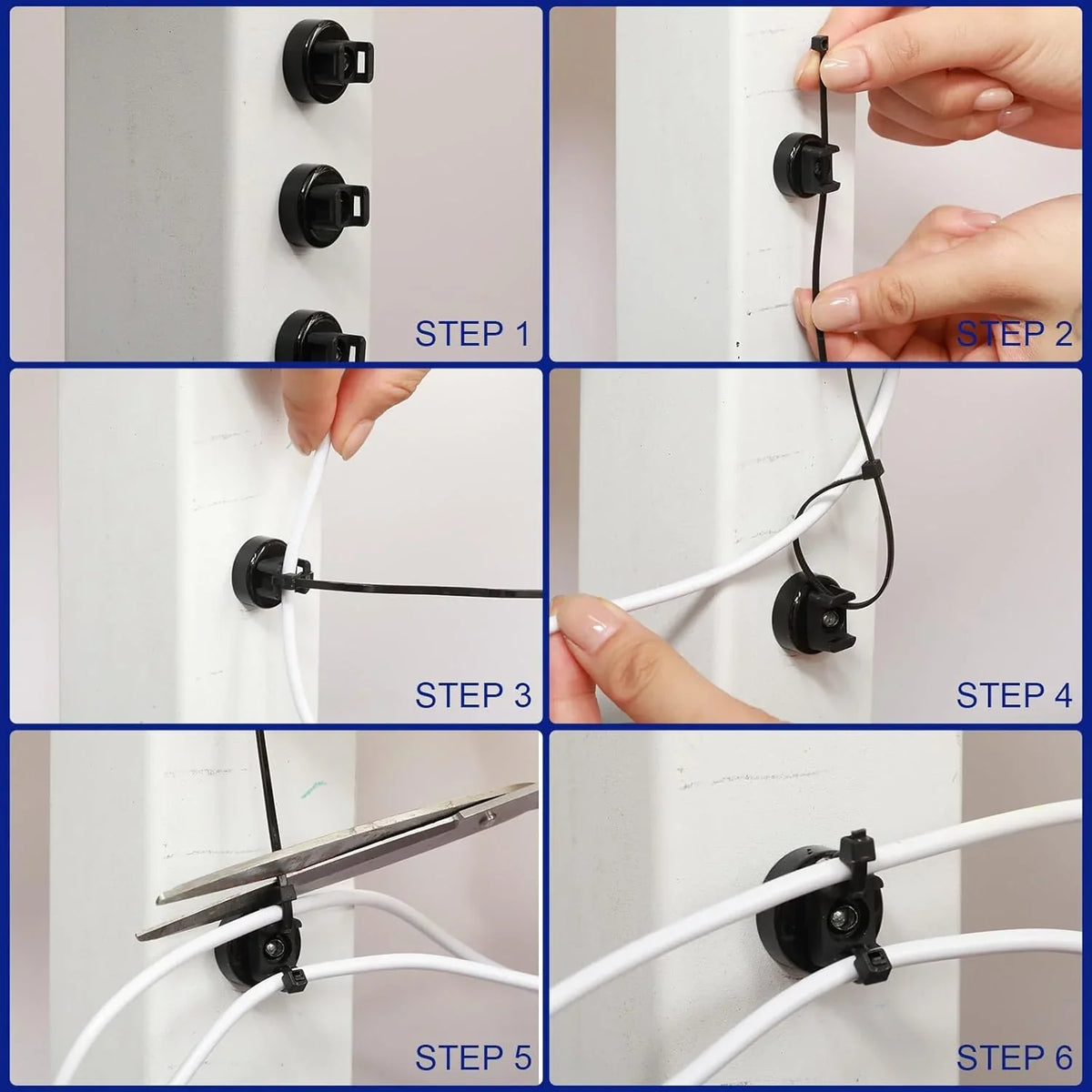 Purpose-Built 12 Pack Heavy Duty Magnetic Zip Tie Mounts for Cable