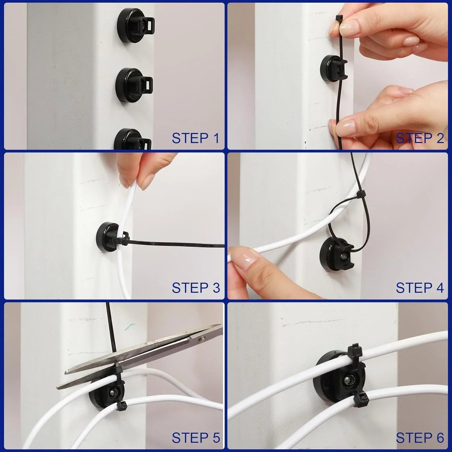 Purpose-Built 12 Pack Heavy Duty Magnetic Zip Tie Mounts for Cable
