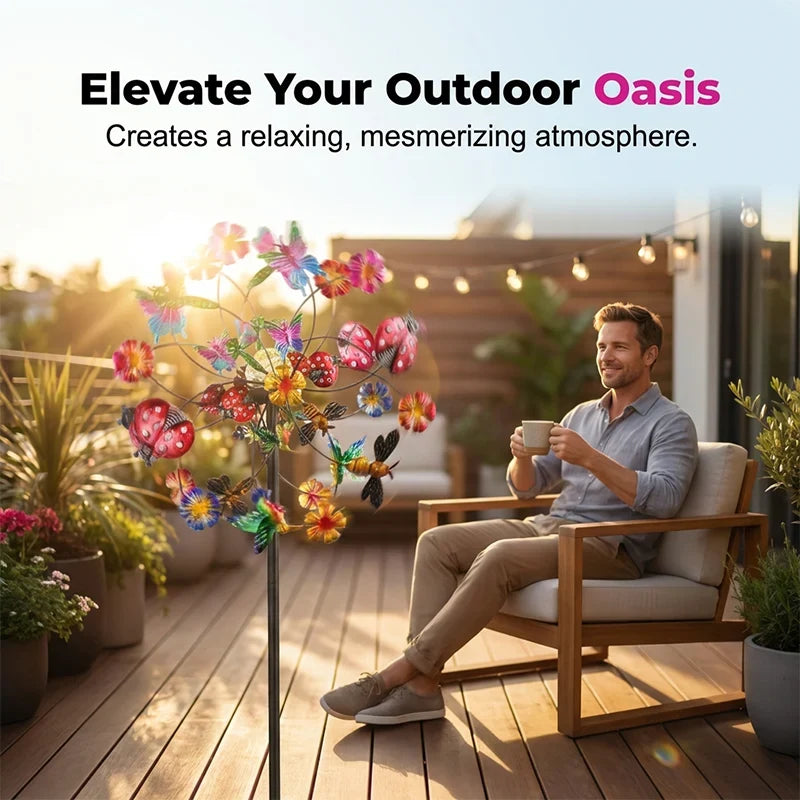 Outdoor-Ready Solar-Powered Wind Spinner for Garden for Garden Display