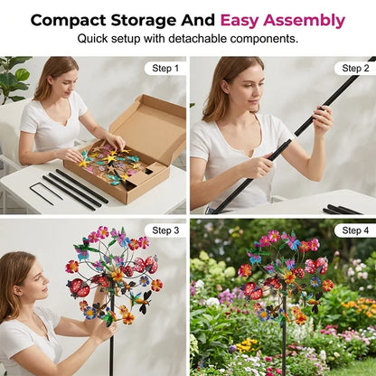 Outdoor-Ready Solar-Powered Wind Spinner for Garden for Garden Display