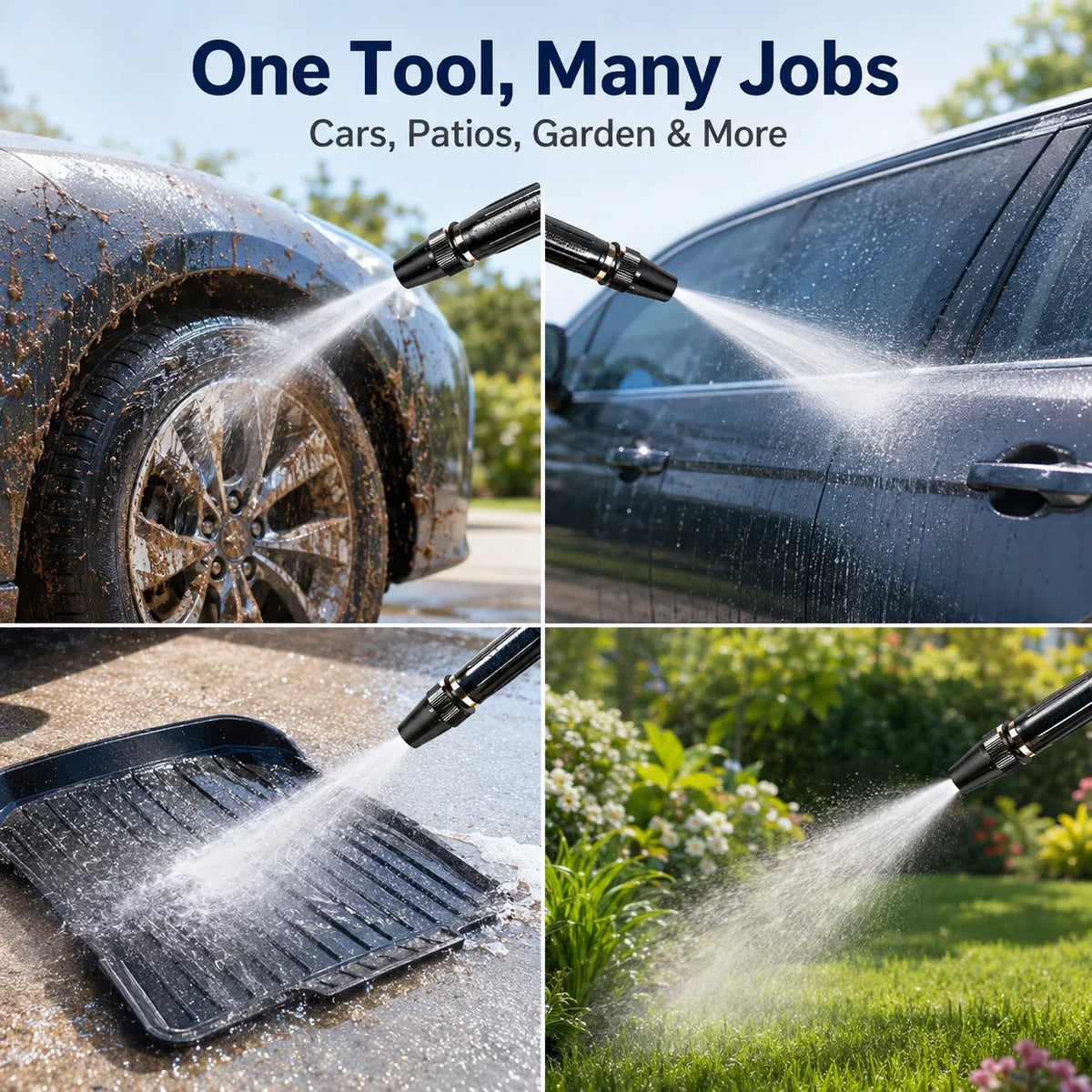 Dual-Spray High-Pressure Garden Hose Wand for Outdoor Cleaning