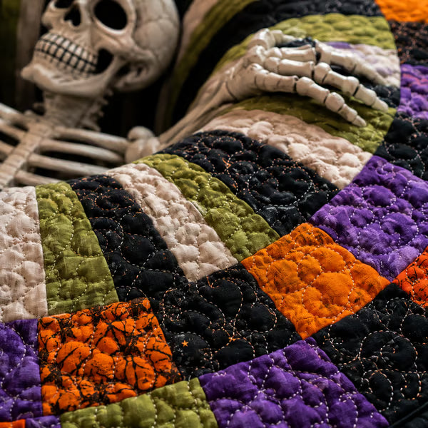 Purpose-Built 3D Skeleton Vortex Quilted Round Rug for Everyday Use