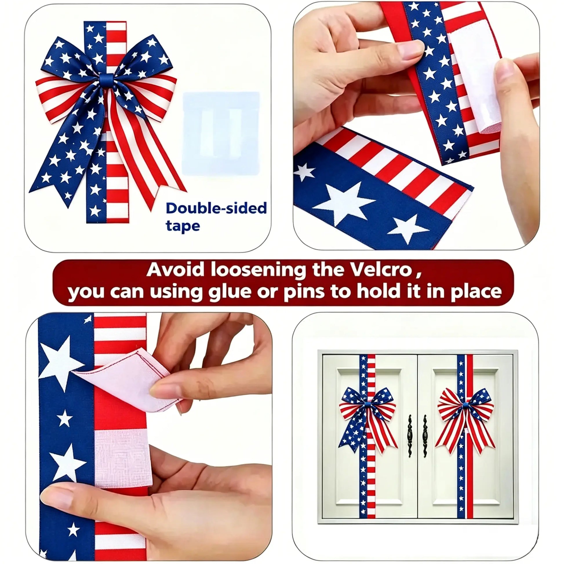 Patriotic Cabinet Door Fringe for Independence and Memorial Displays