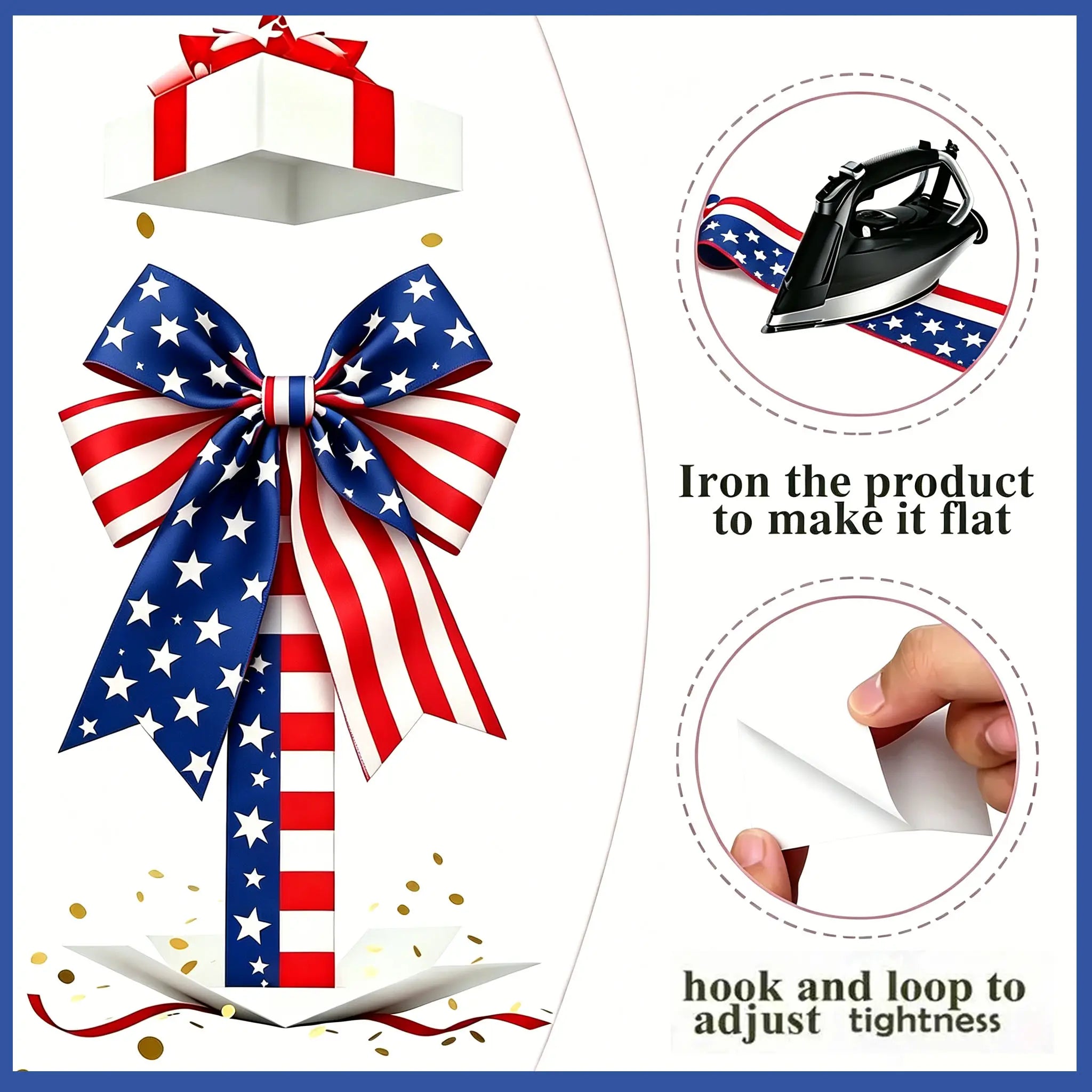 Patriotic Cabinet Door Fringe for Independence and Memorial Displays