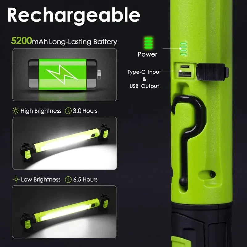 3000-Lumen Rechargeable Magnetic Work Light for Jobsite Tasks