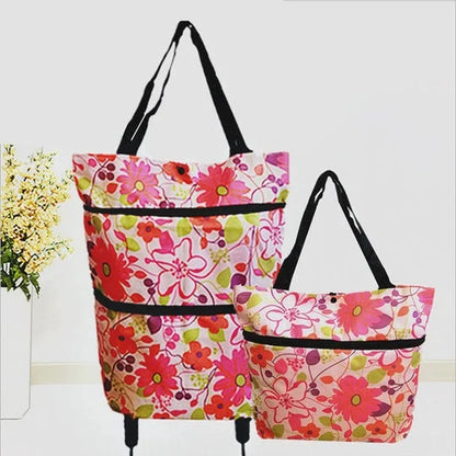 Space-Saving Foldable 2-in-1 Shopping Bag for Organized Storage