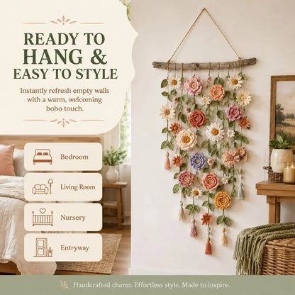 Purpose-Built Boho Crochet Flower Wall Hanging Decor for Eve – Hrgsym1