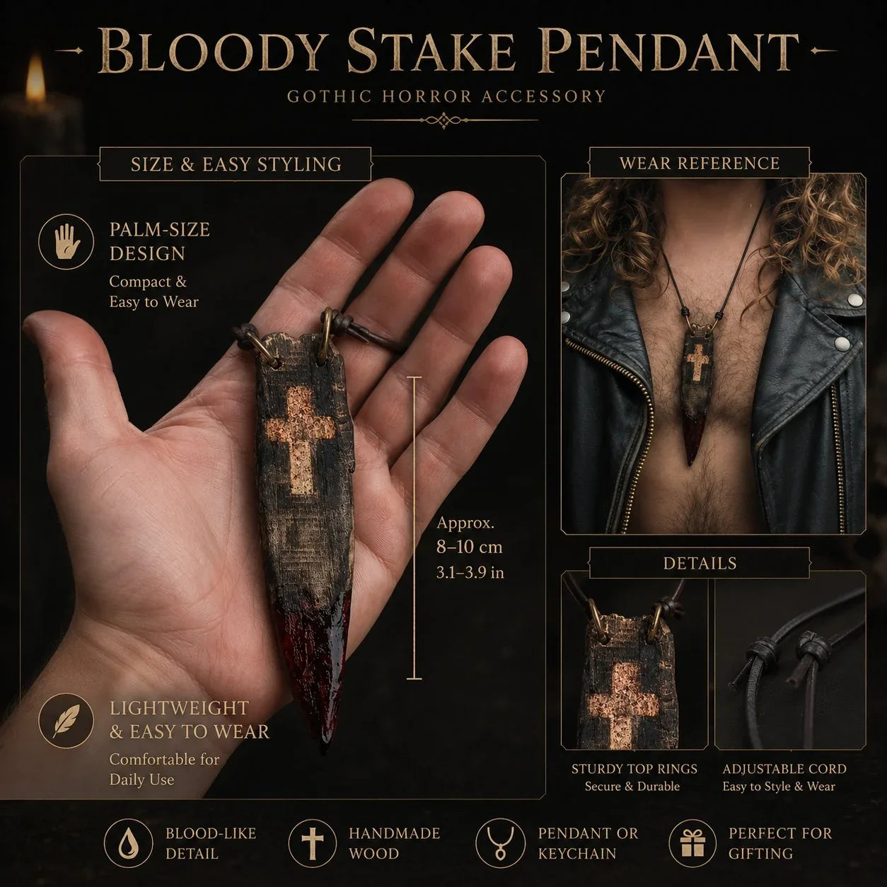 Purpose-Built Handmade vintage bloodwood amulet for Everyday Use