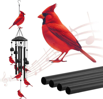 Colorful Metal Hummingbird Chime with Hanging Bells