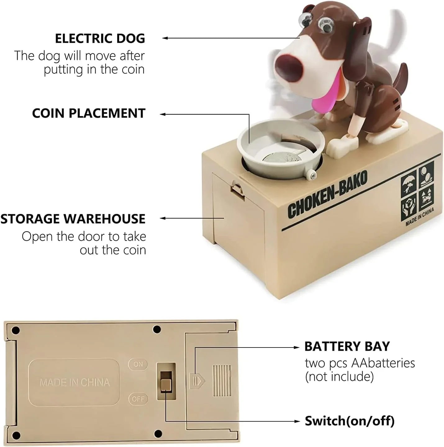 Pet-Friendly Hungry Dog Coin Bank for Daily Pet Care