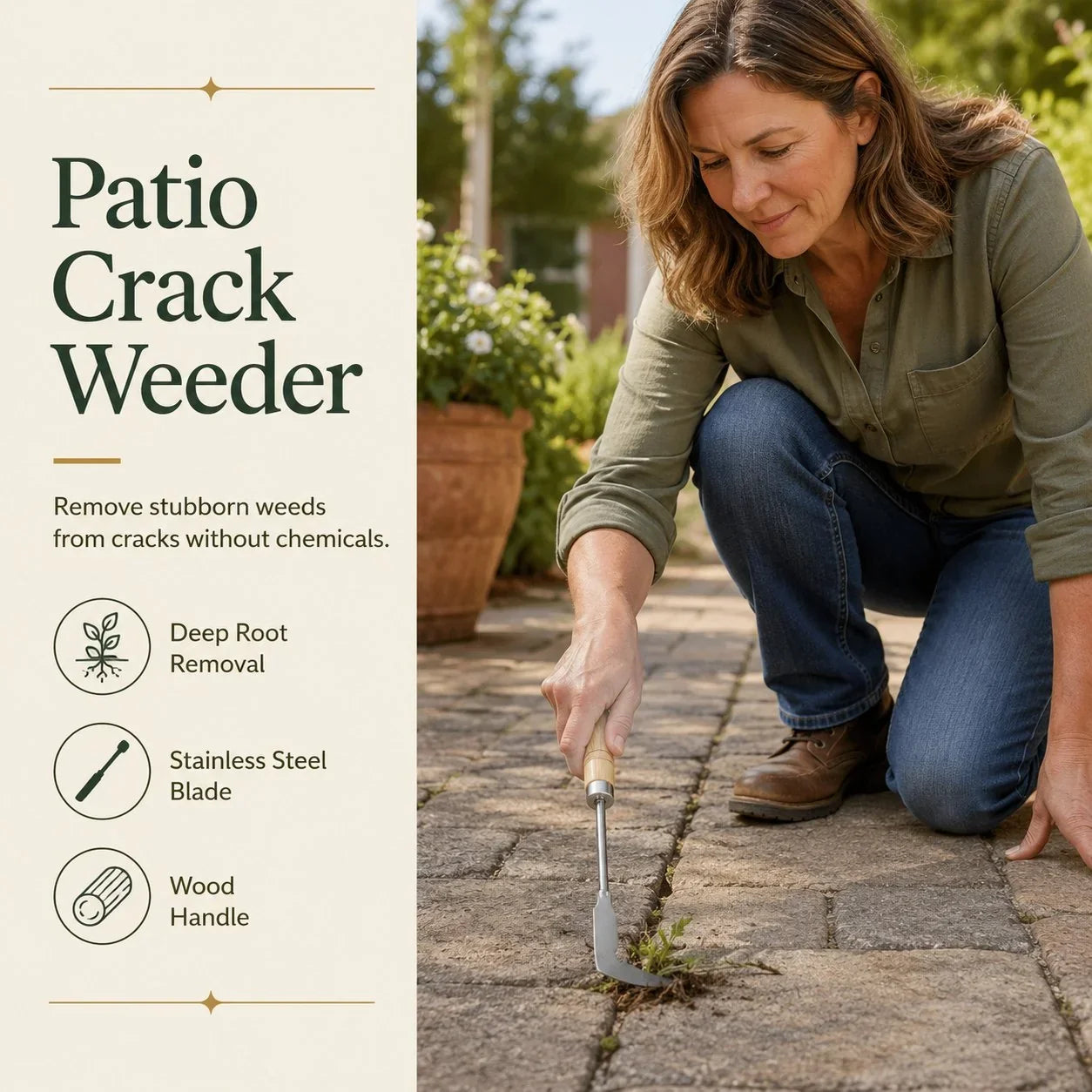 Purpose-Built Patio Crack Weeder for Everyday Use