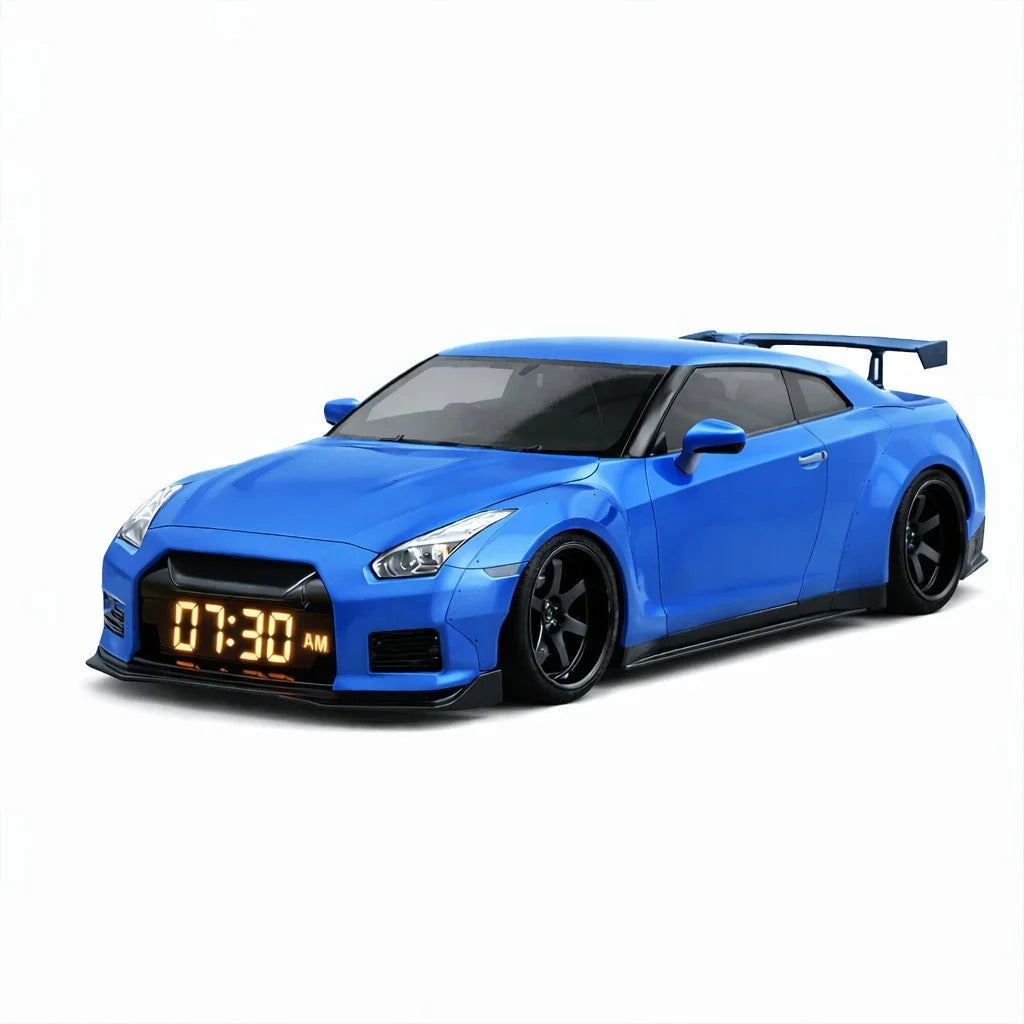 GTR Hypercar Alarm Clock with Flame, Smoke and LED Light Effects