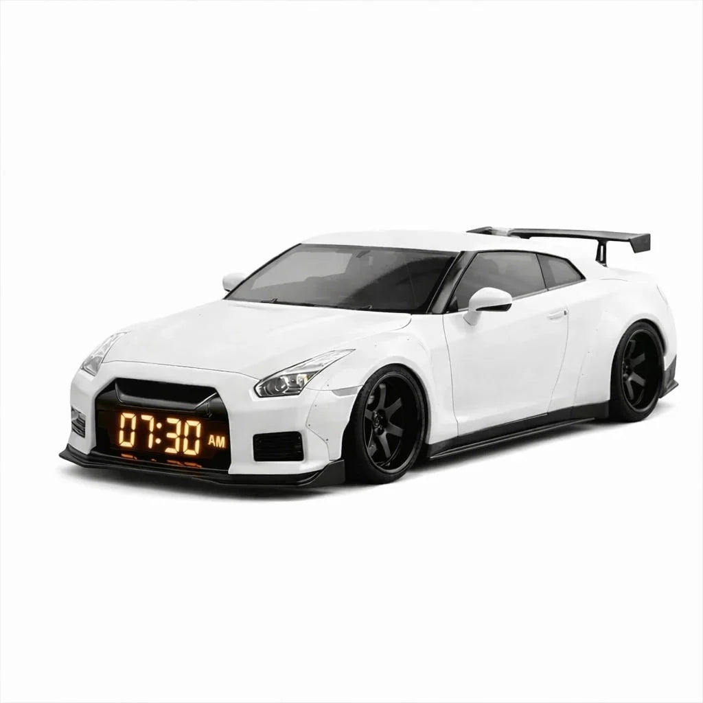 GTR Hypercar Alarm Clock with Flame, Smoke and LED Light Effects