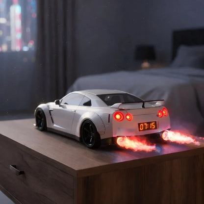 GTR Hypercar Alarm Clock with Flame, Smoke and LED Light Effects