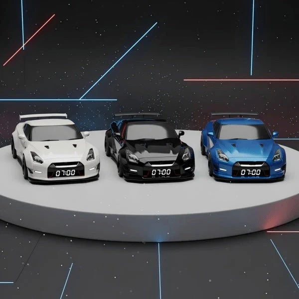 GTR Hypercar Alarm Clock with Flame, Smoke and LED Light Effects