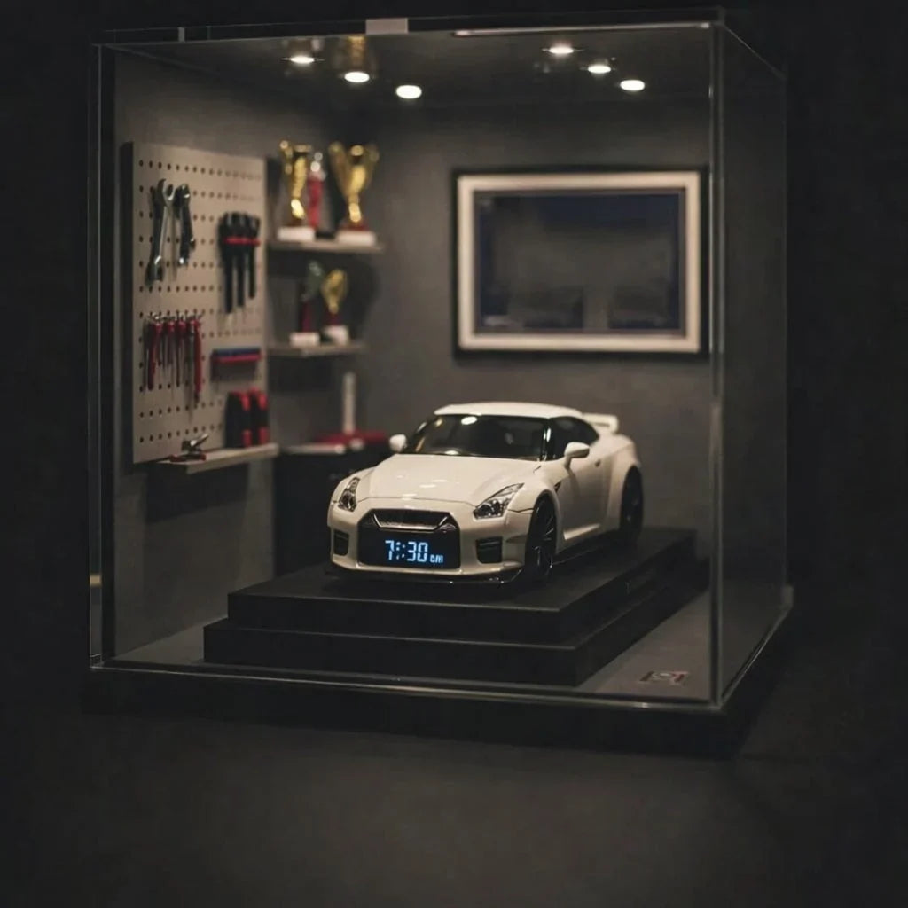 GTR Hypercar Alarm Clock with Flame, Smoke and LED Light Effects