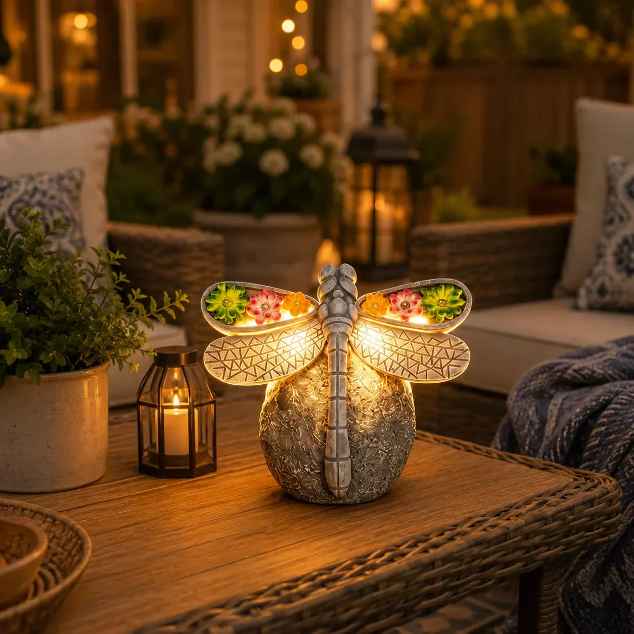 Outdoor Solar Dragonfly Garden Light Decor for Garden Display