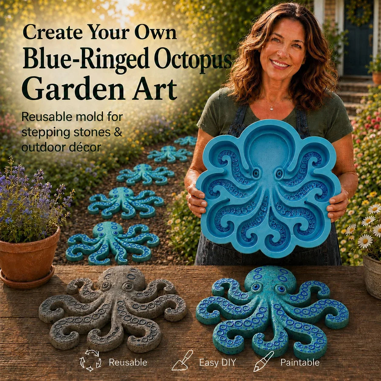 Outdoor Reusable Ocean Theme Garden Art Mold – Make Your Garden Truly