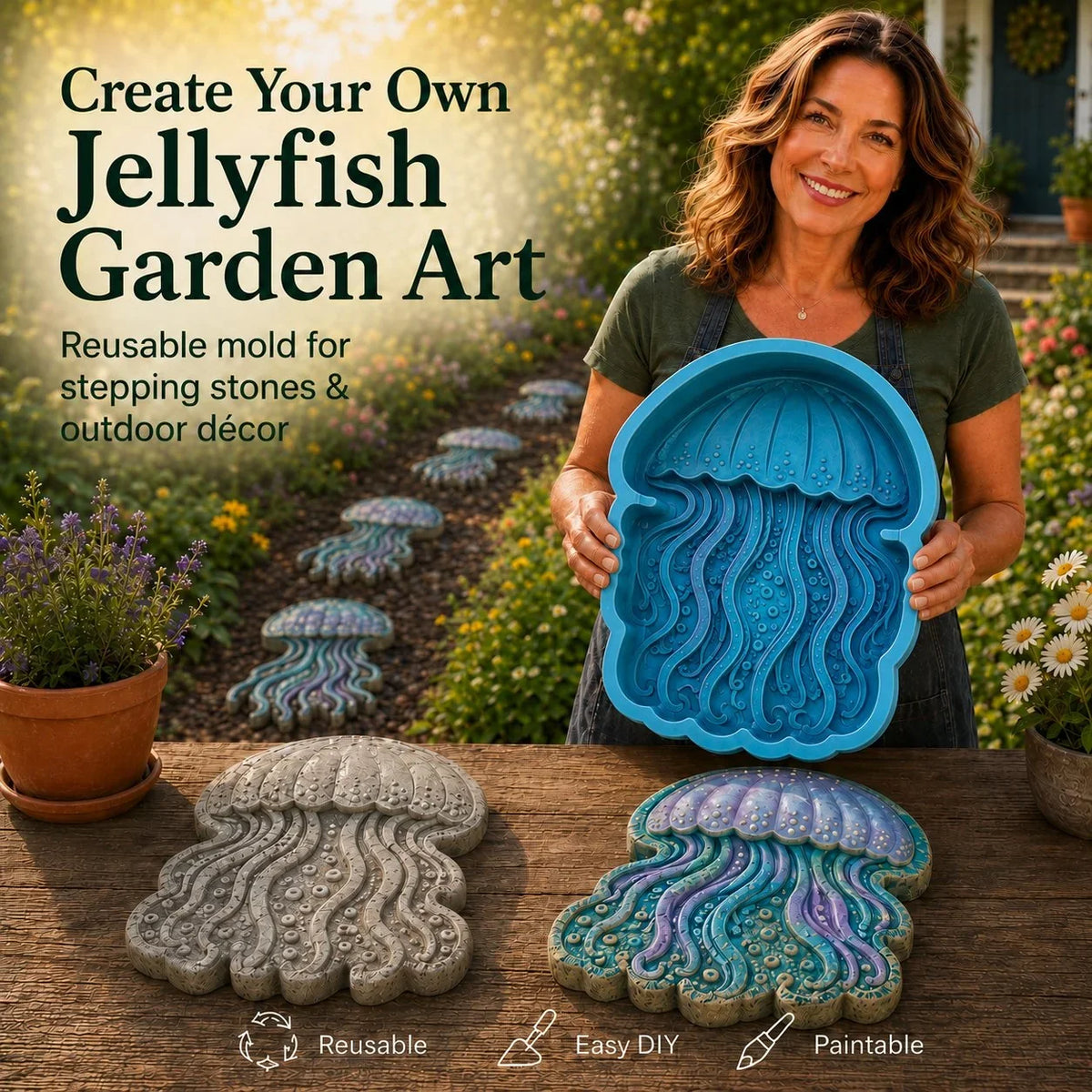 Outdoor Reusable Ocean Theme Garden Art Mold – Make Your Garden Truly