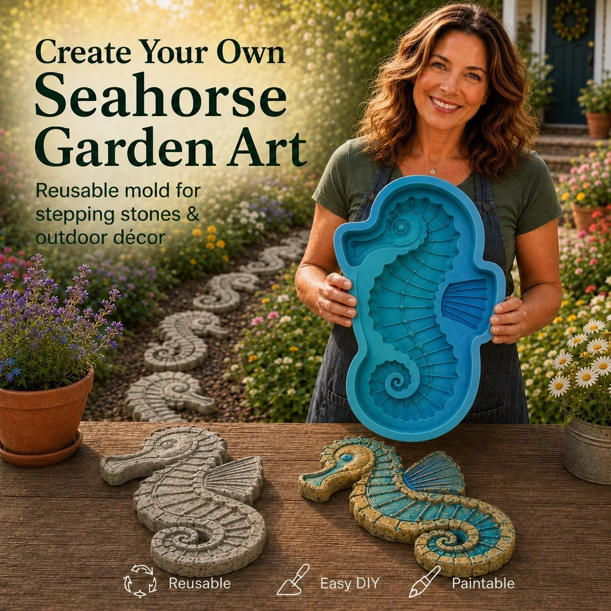 Outdoor Reusable Ocean Theme Garden Art Mold – Make Your Garden Truly