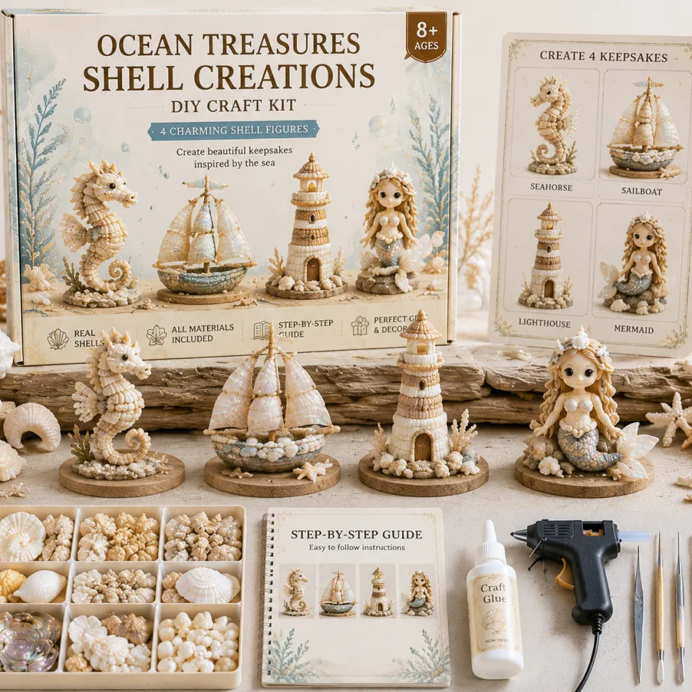 Hands-On DIY Seashell Craft Kit – Keepsake Decor for Creative Play