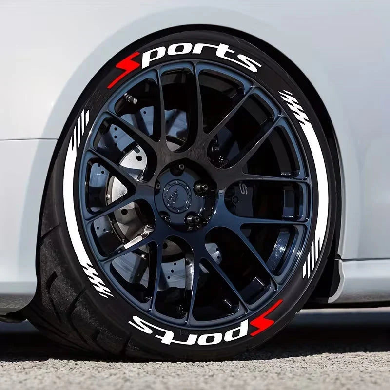Vehicle-Ready 4PCS 3D Tire Lettering Stickers – Thickened Wheel