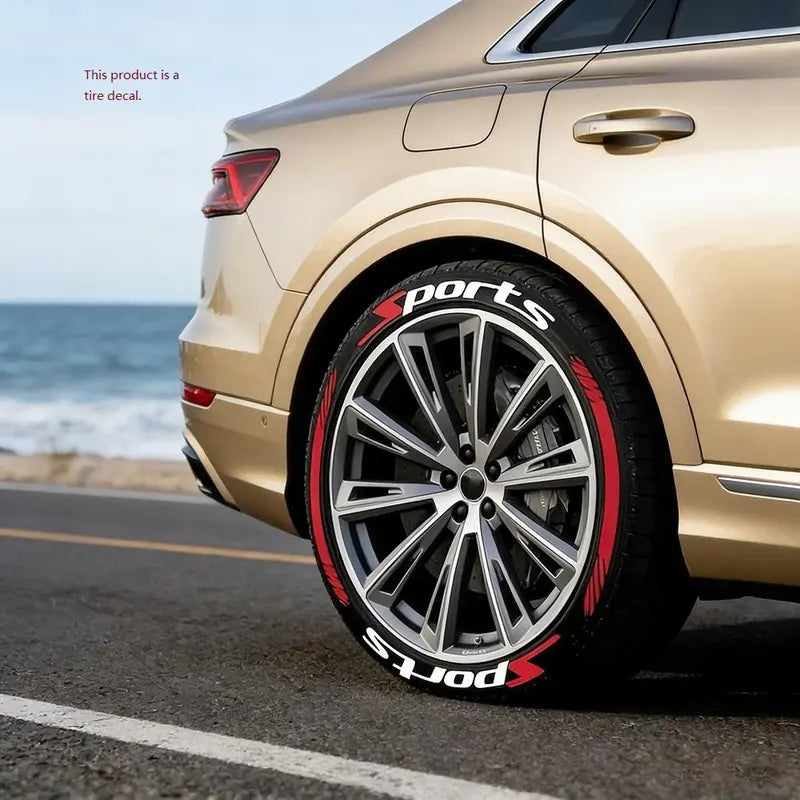 Vehicle-Ready 4PCS 3D Tire Lettering Stickers – Thickened Wheel