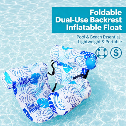 Inflatable Floating Pool Chair with Supportive Lounge Seat