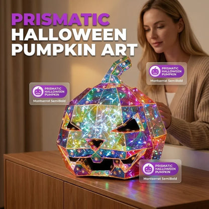 Decorative Iridescent Pumpkin Light – Prism-Effect Pumpkin Art