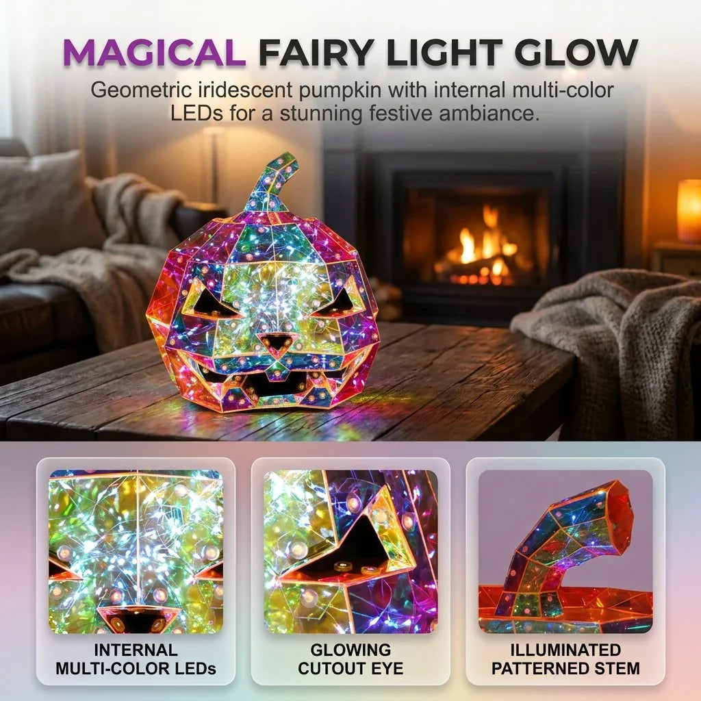 Decorative Iridescent Pumpkin Light – Prism-Effect Pumpkin Art