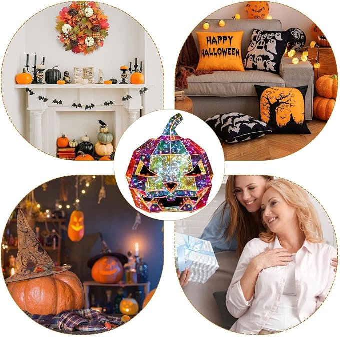 Decorative Iridescent Pumpkin Light – Prism-Effect Pumpkin Art