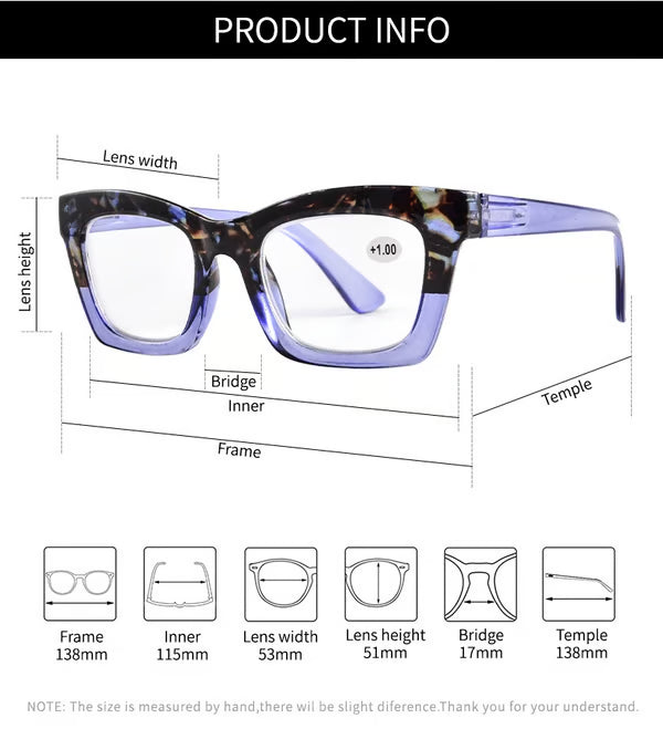 Decorative Anti Blue Light Glasses Set 4 Pairs Oprah Style Unisex