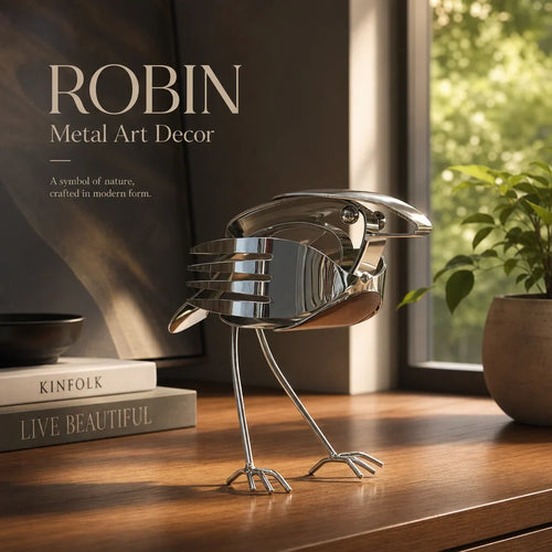 Hands-On Handcrafted Scrap Metal Robin – Art Decor for Creative Play