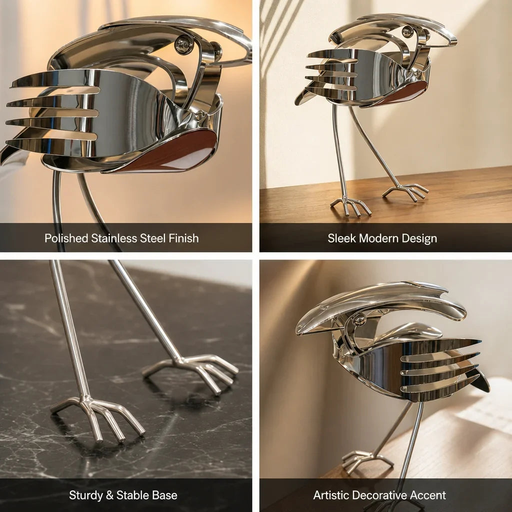 Hands-On Handcrafted Scrap Metal Robin – Art Decor for Creative Play