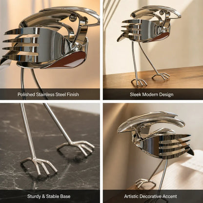 Hands-On Handcrafted Scrap Metal Robin – Art Decor for Creative Play