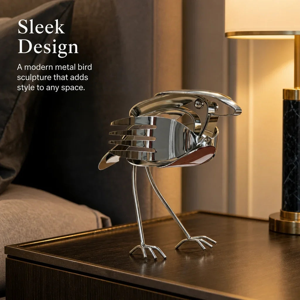 Hands-On Handcrafted Scrap Metal Robin – Art Decor for Creative Play