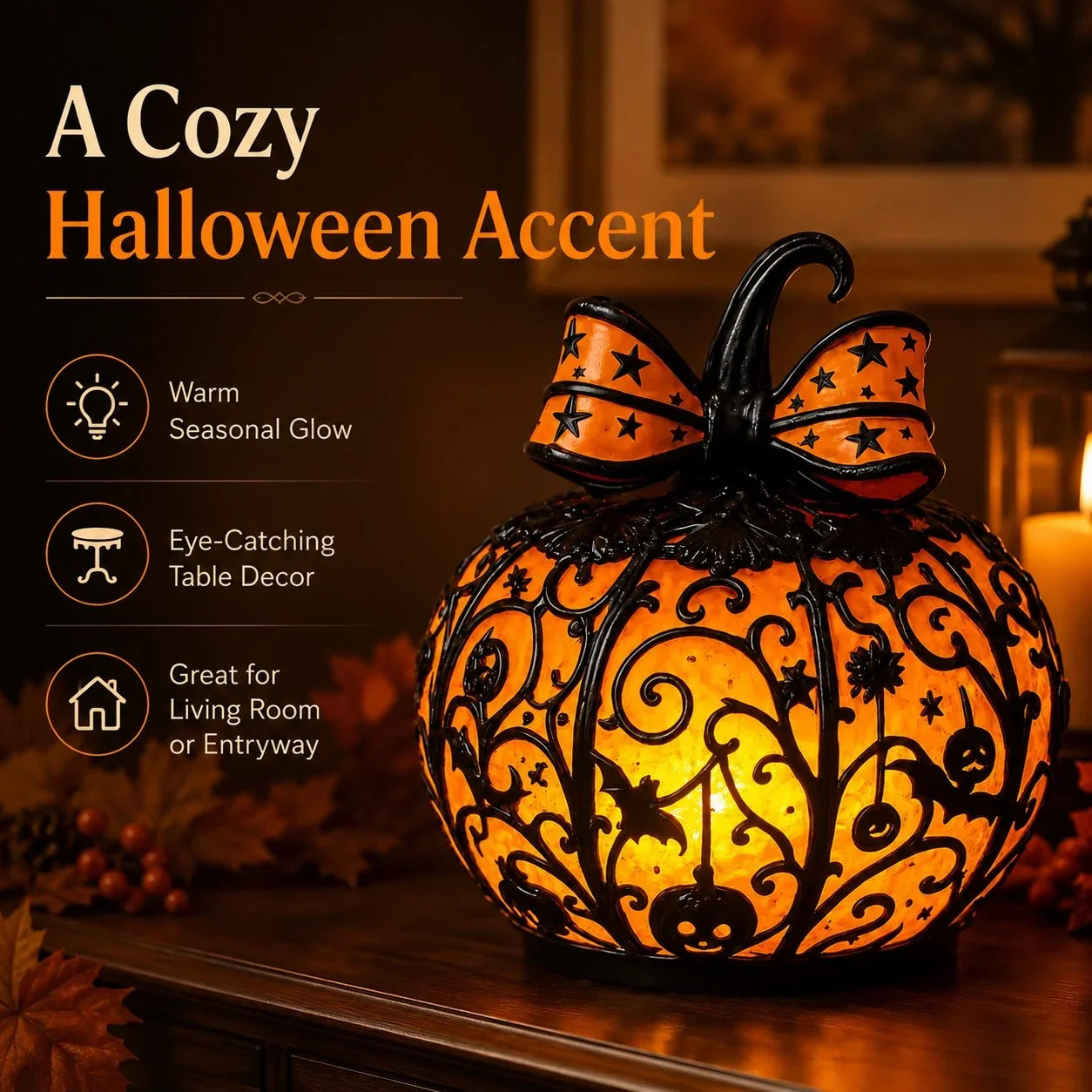 Decorative Light Up Night with Spooky Stained-Glass Style