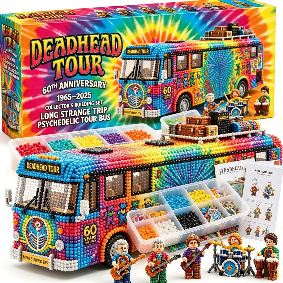 Hands-On Deadhead Tour Psychedelic Rainbow Bus DIY Bead Kit – 60th