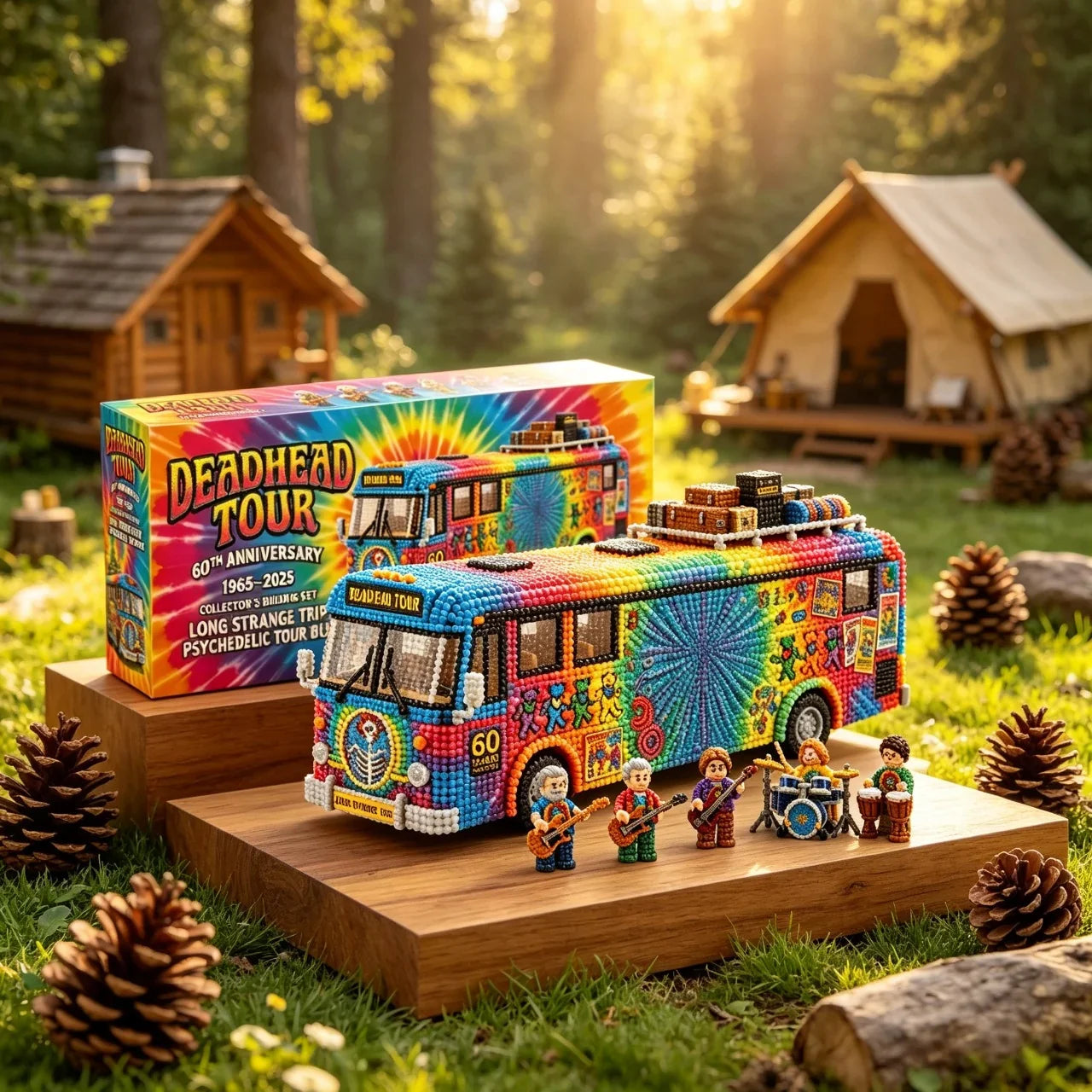 Hands-On Deadhead Tour Psychedelic Rainbow Bus DIY Bead Kit – 60th