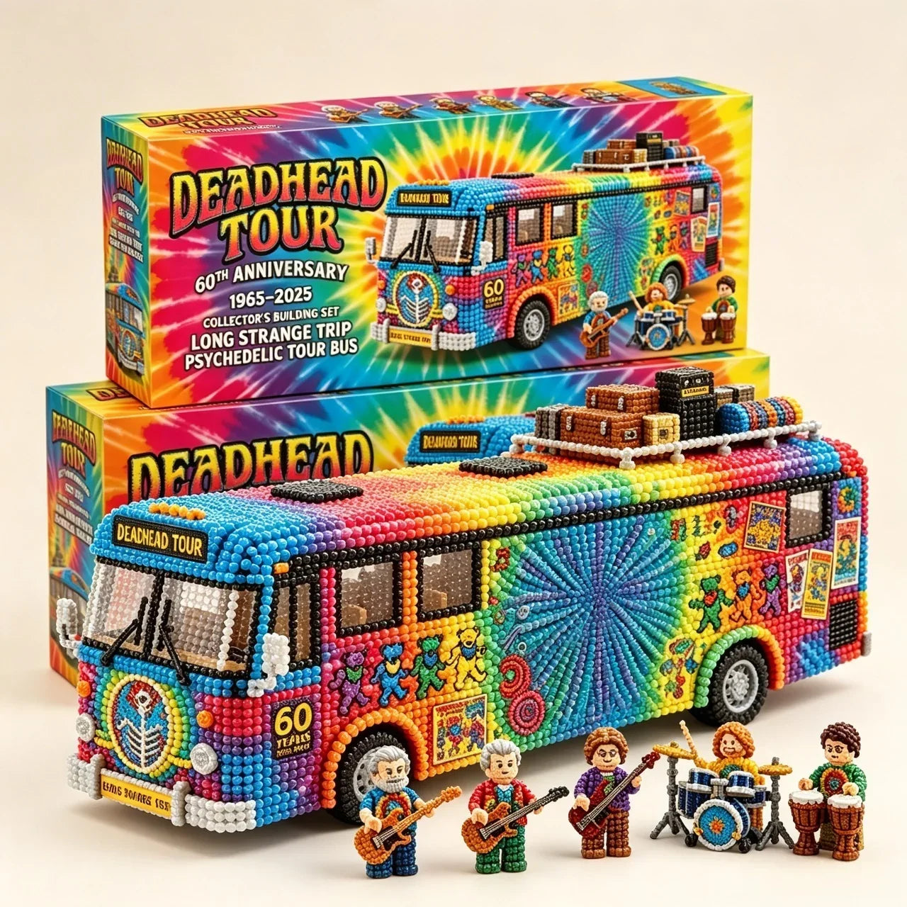 Hands-On Deadhead Tour Psychedelic Rainbow Bus DIY Bead Kit – 60th