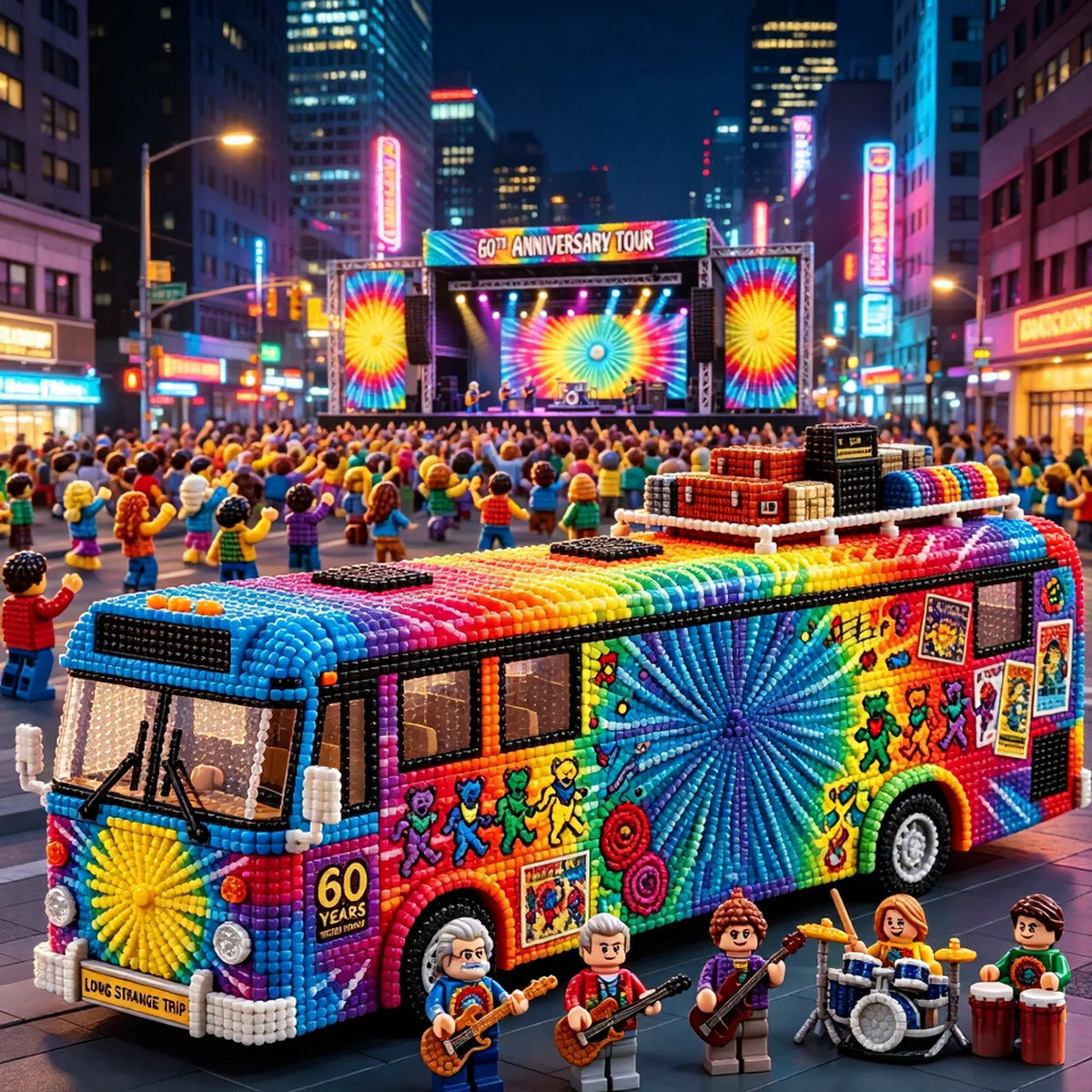 Hands-On Deadhead Tour Psychedelic Rainbow Bus DIY Bead Kit – 60th