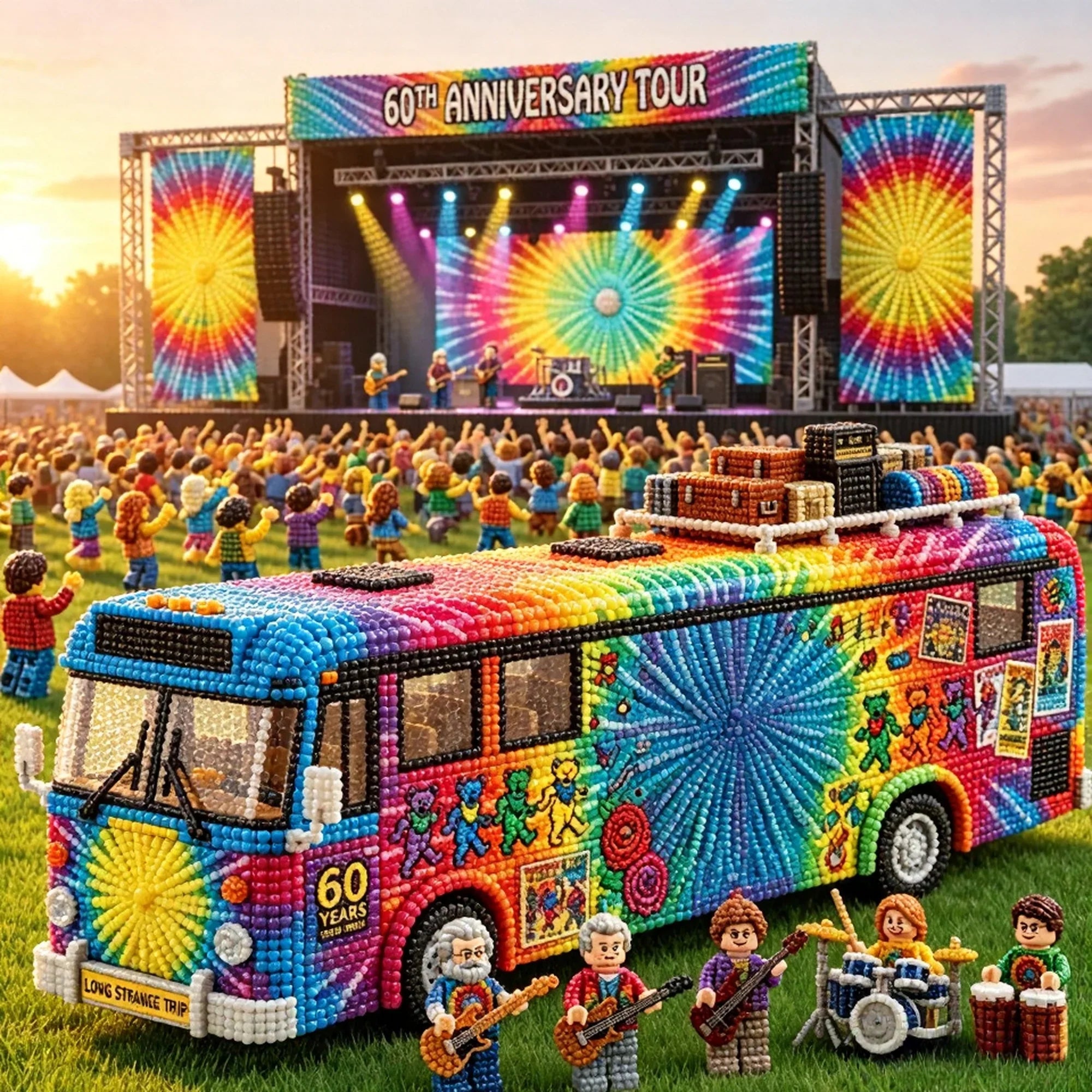 Hands-On Deadhead Tour Psychedelic Rainbow Bus DIY Bead Kit – 60th
