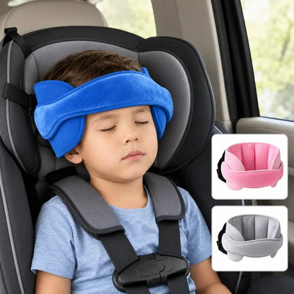Adjustable Plush Car Seat Head Support Strap for Kids' Travel Naps