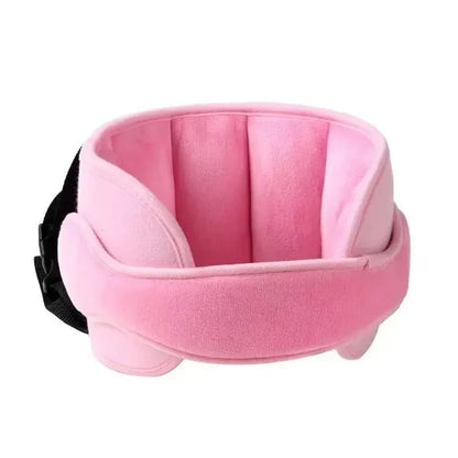 Adjustable Plush Car Seat Head Support Strap for Kids' Travel Naps