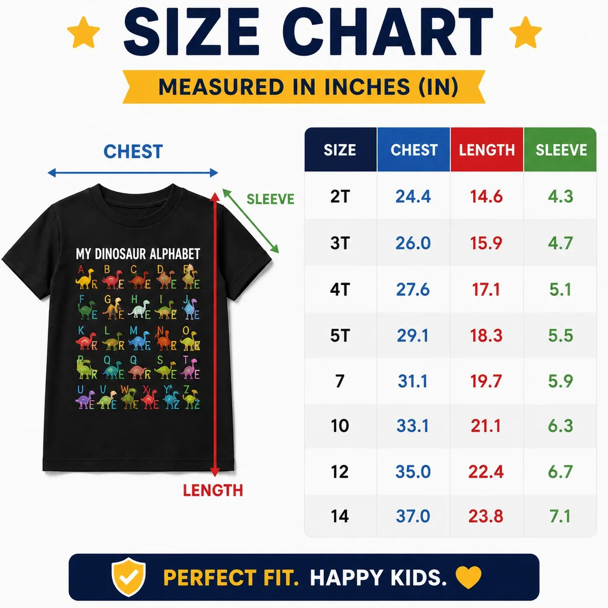 Purpose-Built Kids Dinosaur Alphabet Tee for Everyday Use