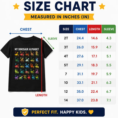 Purpose-Built Kids Dinosaur Alphabet Tee for Everyday Use