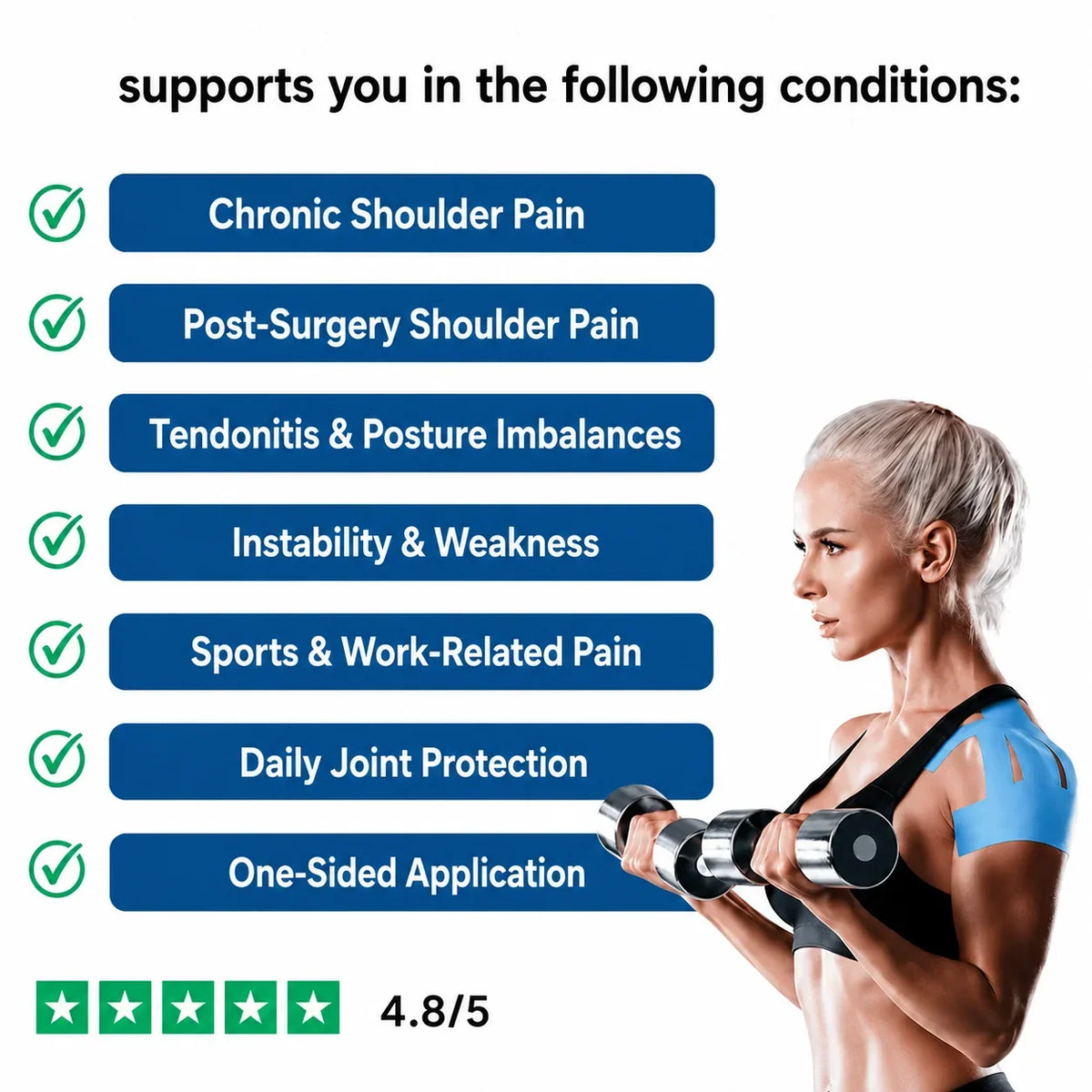 Purpose-Built Kinesiology Reduce Shoulder Pain & Knee